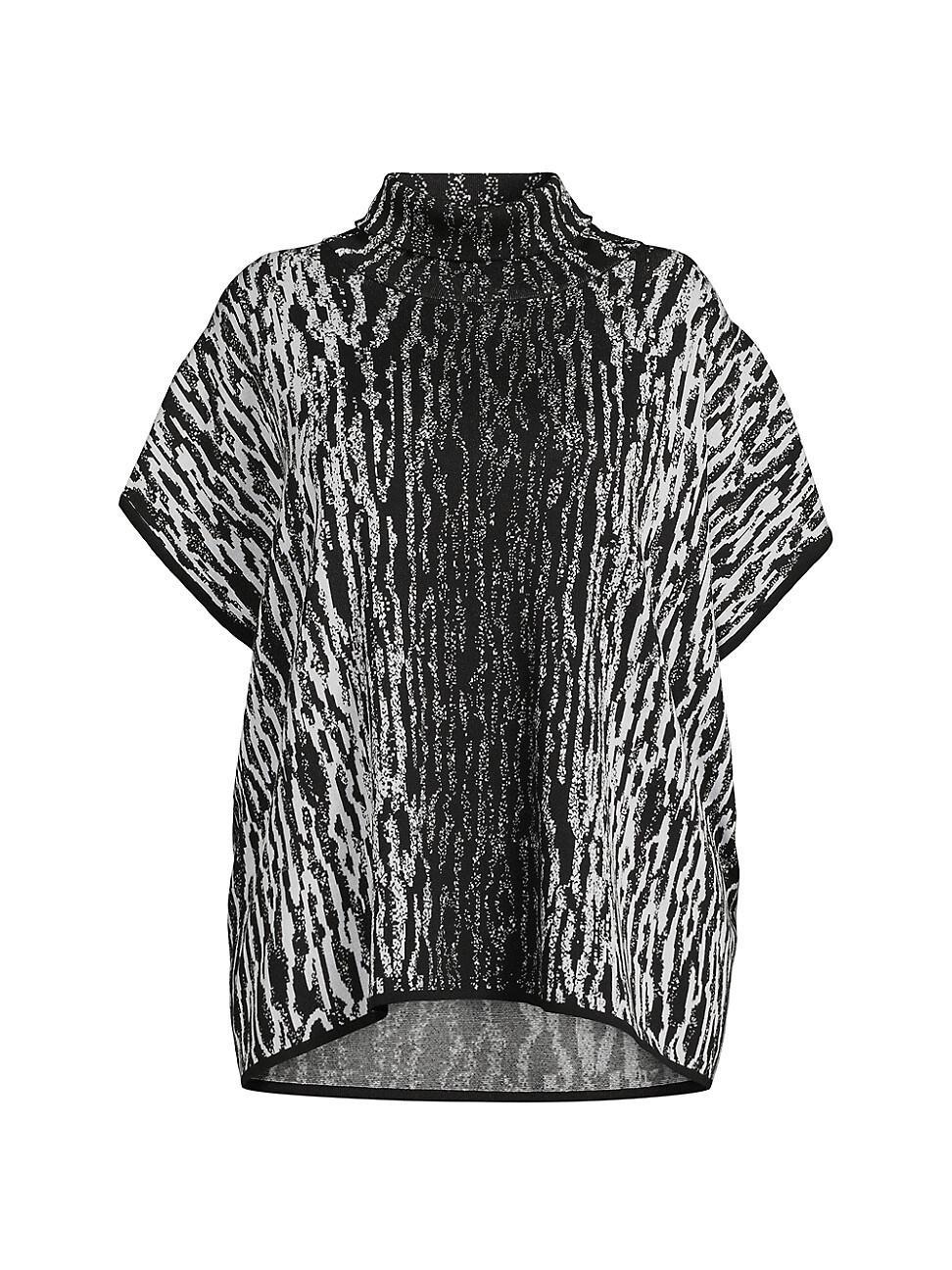 Womens Plus Size Animal-Print Turtleneck Tunic Product Image