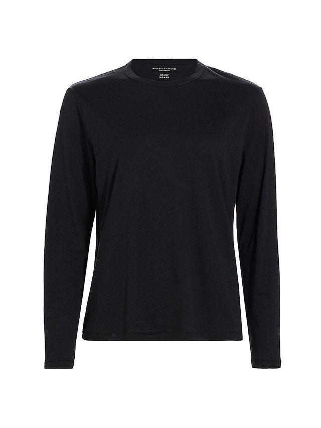 Womens Long-Sleeve Semi Relaxed Crewneck Top Product Image