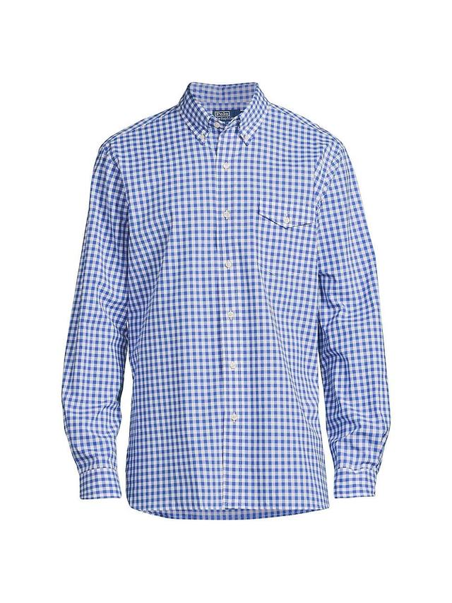 Mens Checked Cotton Button-Down Shirt Product Image