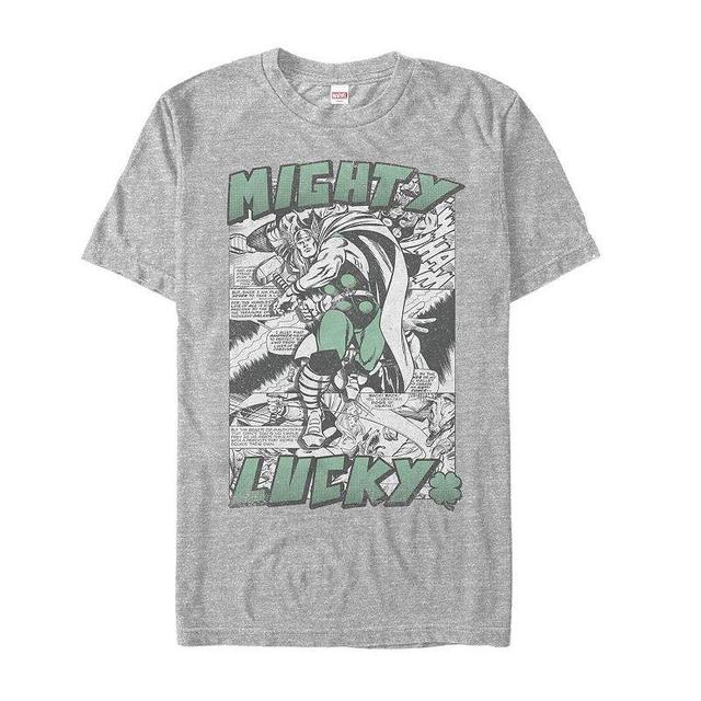 Mens Marvel Comics Thor Mighty Lucky Tee Athletic Grey Product Image