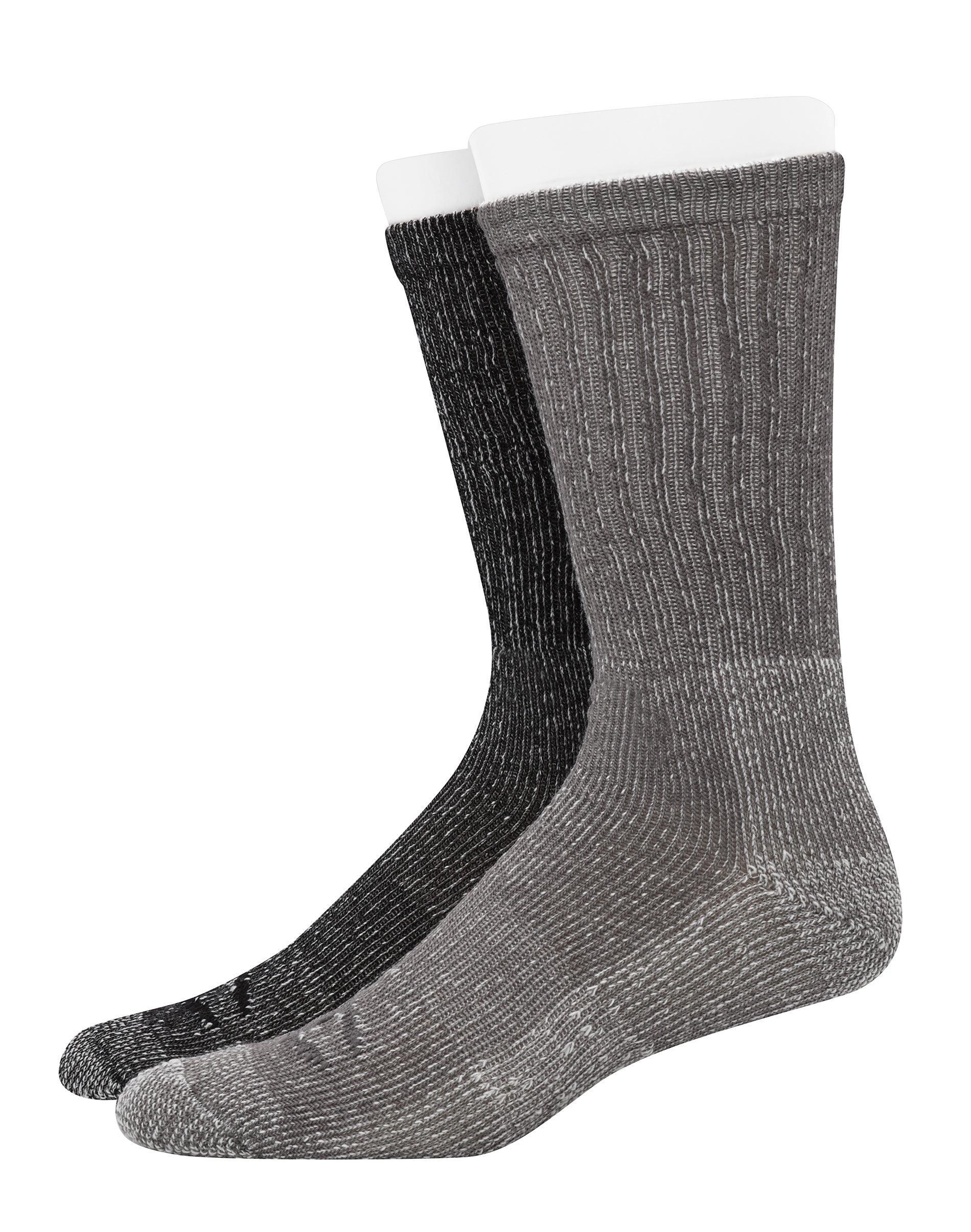 Champion Mens Outdoor Midweight Crew With Wool, 2-Pairs Medium Grey/Black 6-12 Product Image