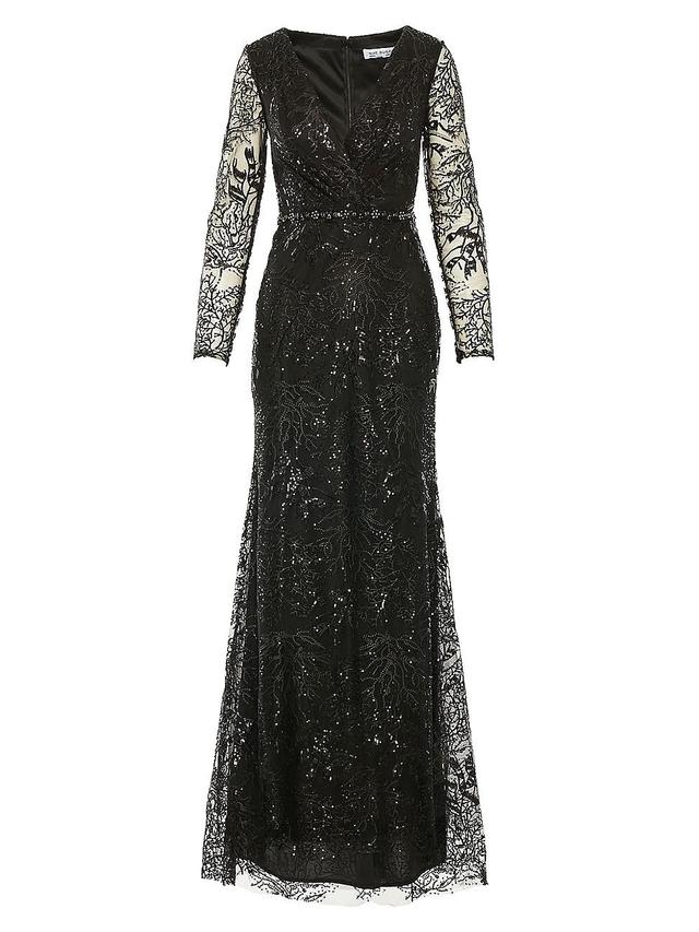 Womens Sequin Embellished Floor-Length Gown Product Image