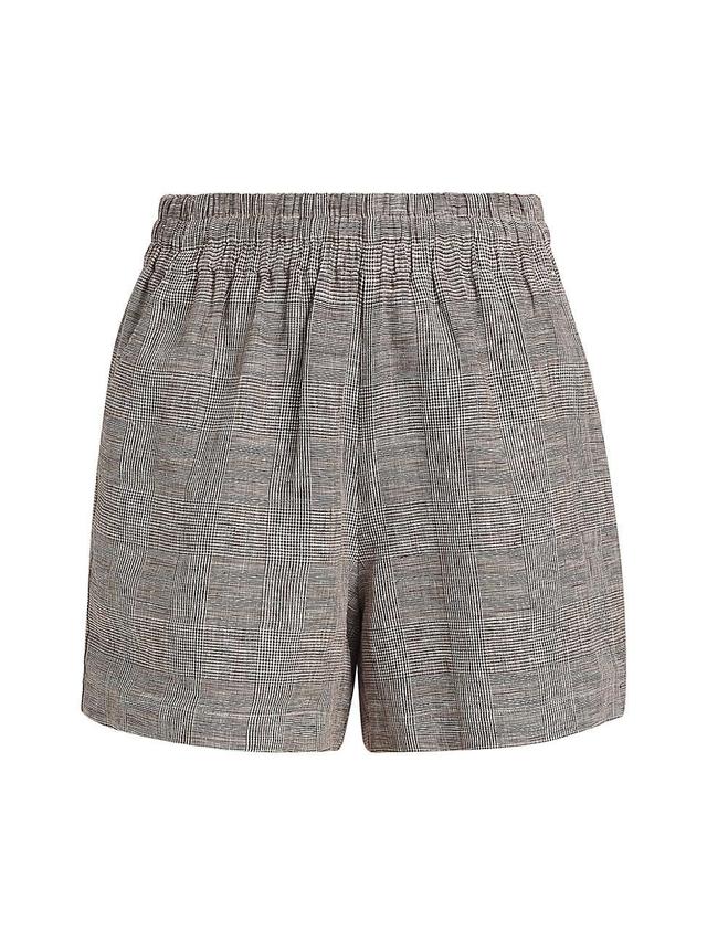 Womens Kam Plaid Linen Shorts Product Image