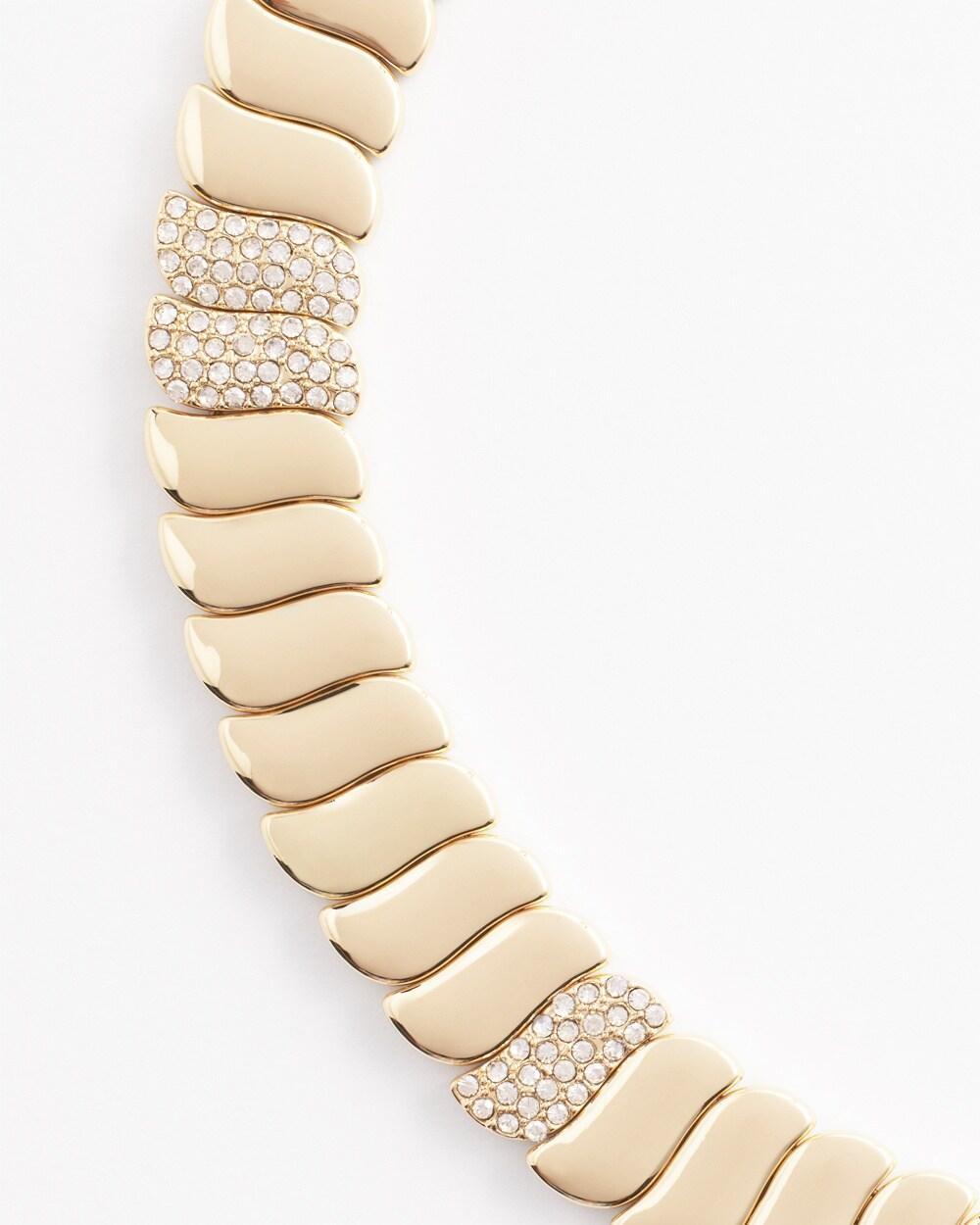 Gold Tone Pave Collar Necklace Product Image