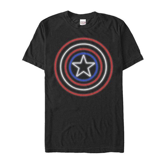 Mens Marvel Comics Retro Captain America NeonLight Shield Tee Product Image