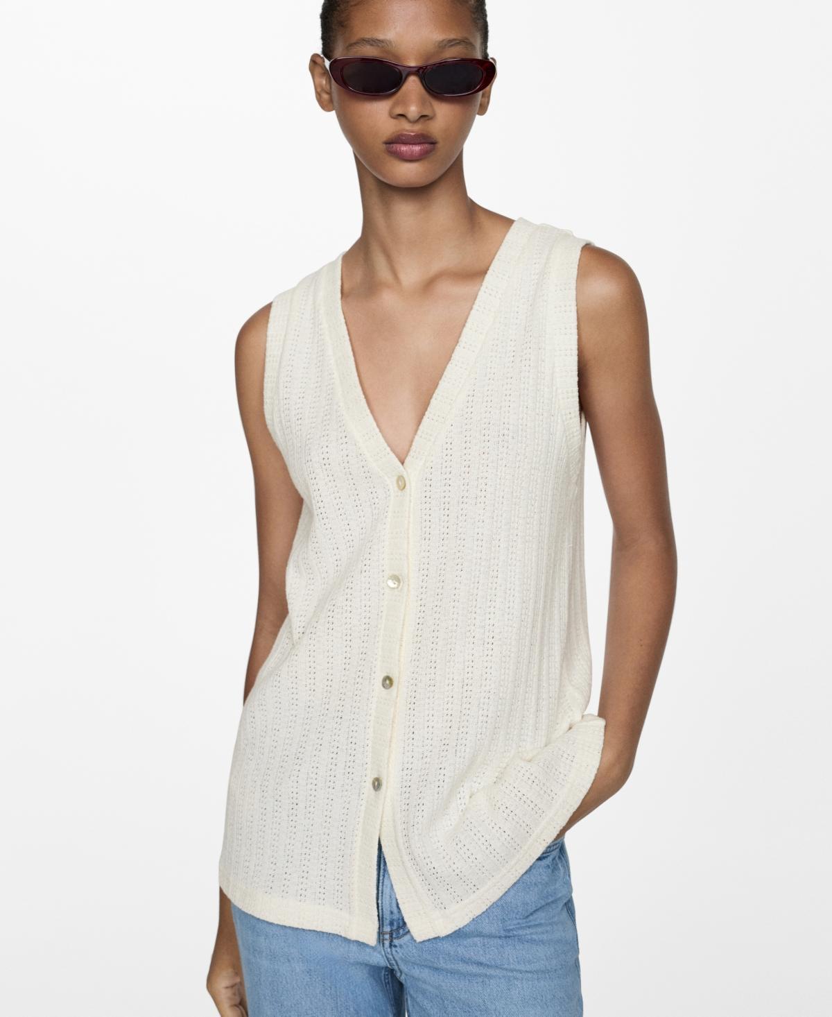 Mango Womens Crochet Knitted Vest Product Image