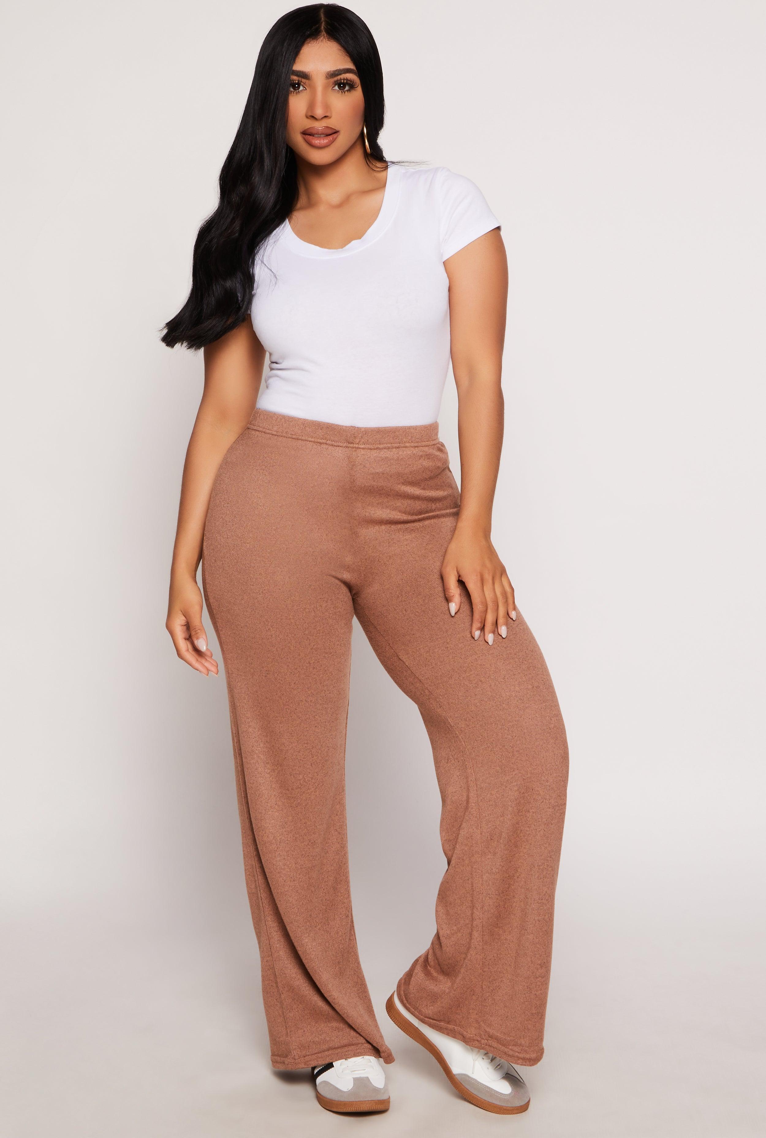 Womens Brushed Knit Wide Leg Sweatpants product image