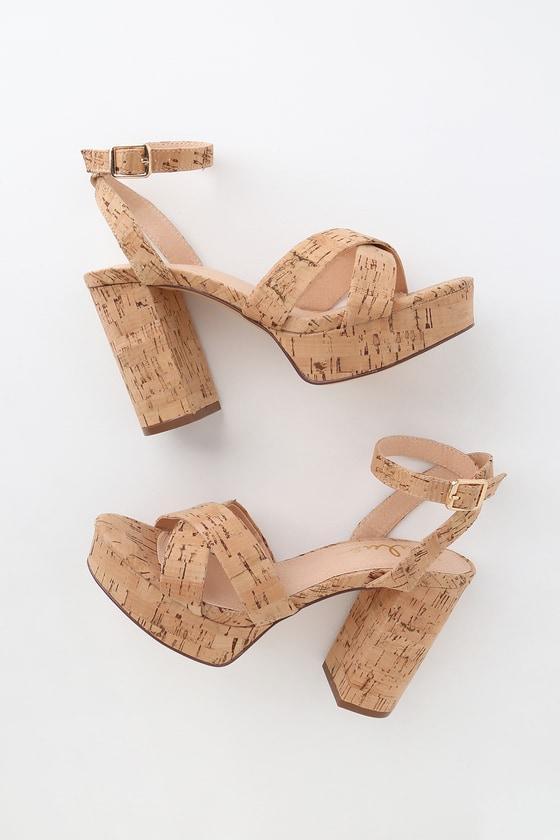 Selah Cork Ankle Strap Heels product image