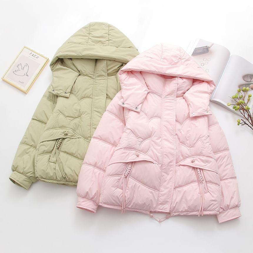 Plain Padded Hooded Zip Jacket Product Image