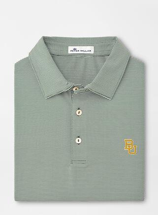 Peter Millar Mens Baylor Jubilee Stripe Performance Polo | Color: Green | Size: 3XL Product Image