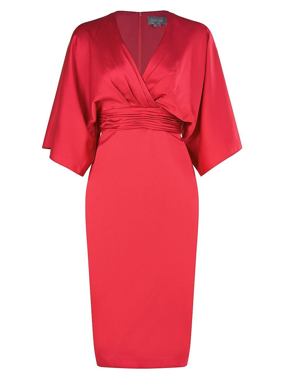 Womens V-Neck Satin Dress Product Image