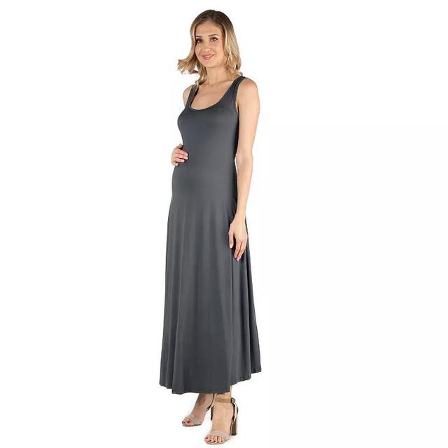 Maternity 24Seven Comfort Apparel Slim Fit A-Line Sleeveless Maxi Dress, Womens Product Image