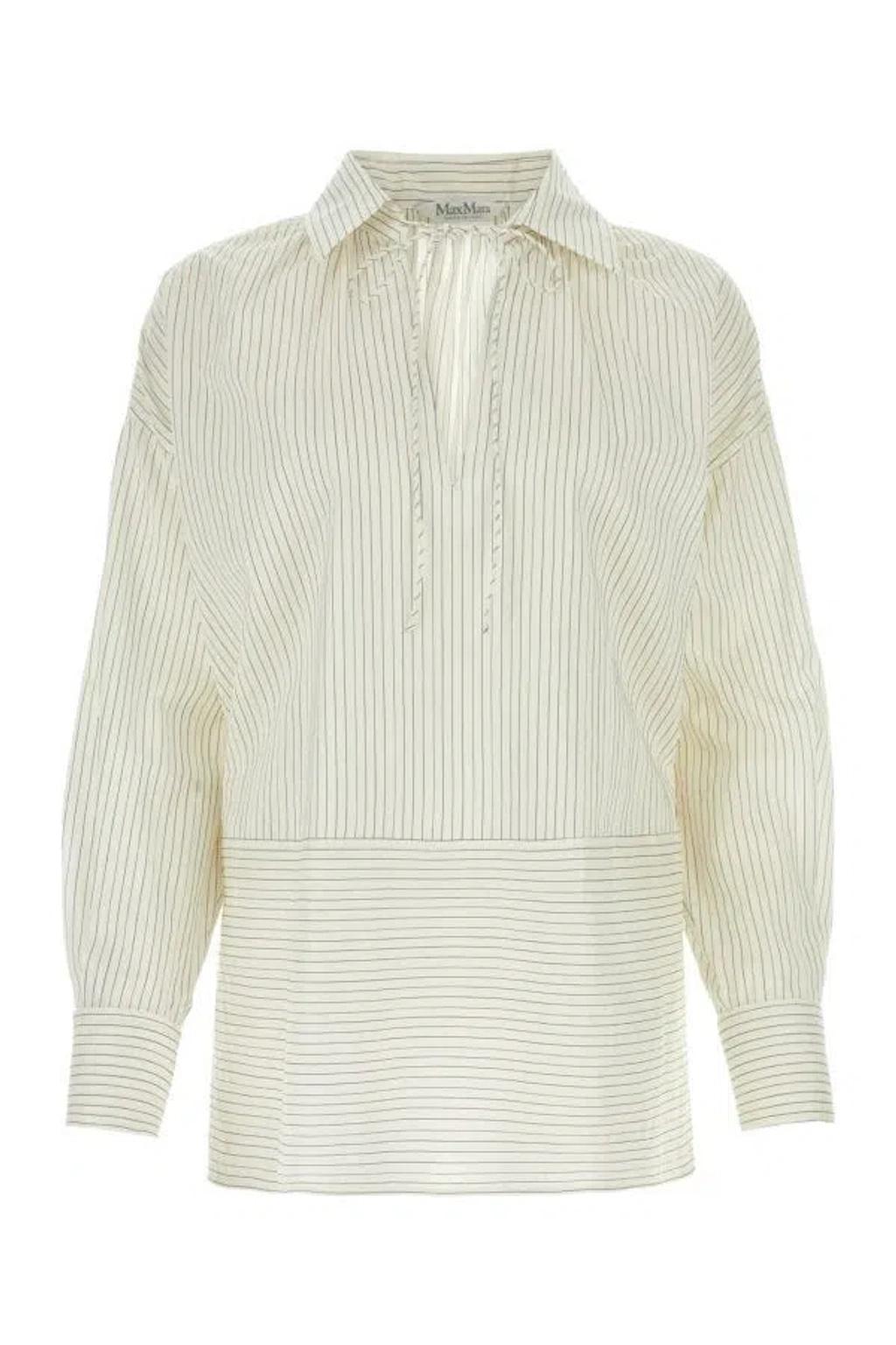 MAX MARA Cotton And Silk Blend Tunic In White Product Image