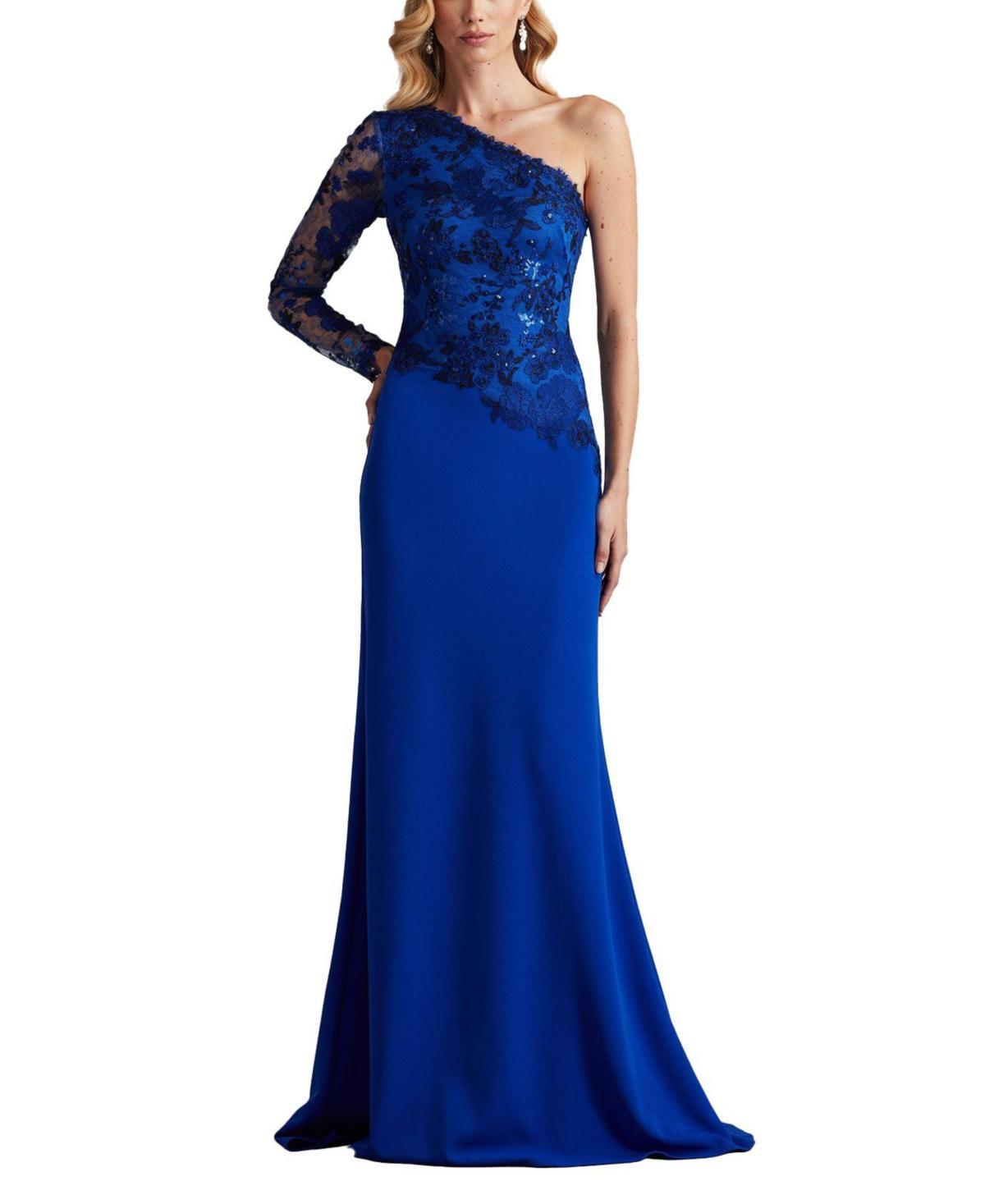 Tadashi Shoji Womens Abner One Shoulder Embroidered Bodice Gown Product Image