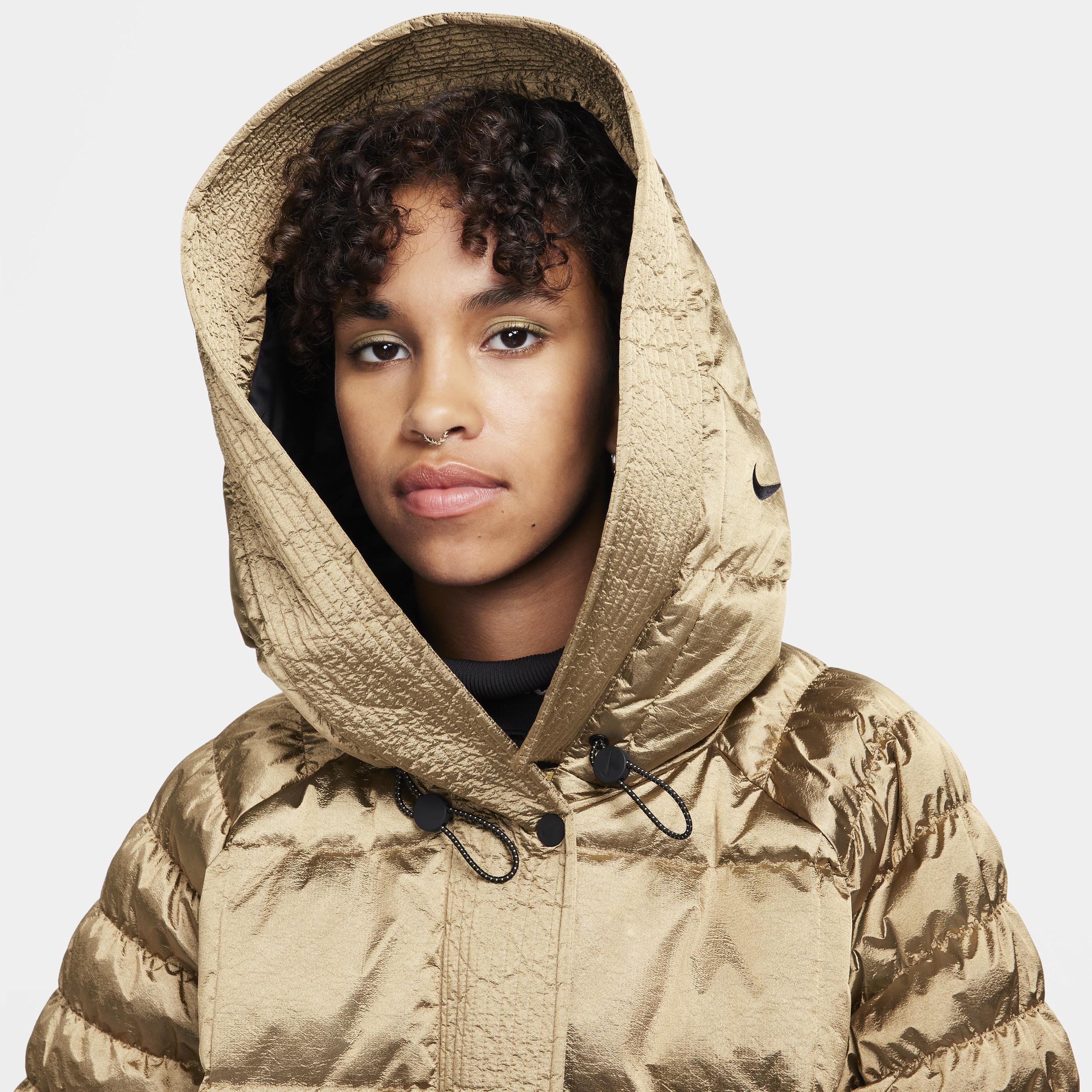 Women's Nike Sportswear Swoosh Puffer Shine PrimaLoftÂ® Therma-FIT Oversized Hooded Jacket Product Image