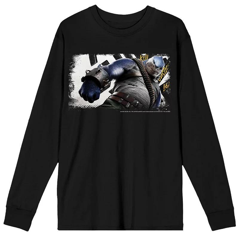 Men's DC Comics Suicide Squad King Shark Long Sleeve Graphic Tee, Size: Large, Black Product Image