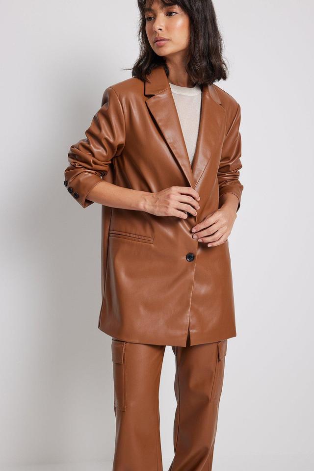 Oversized-Fit PU Blazer Product Image