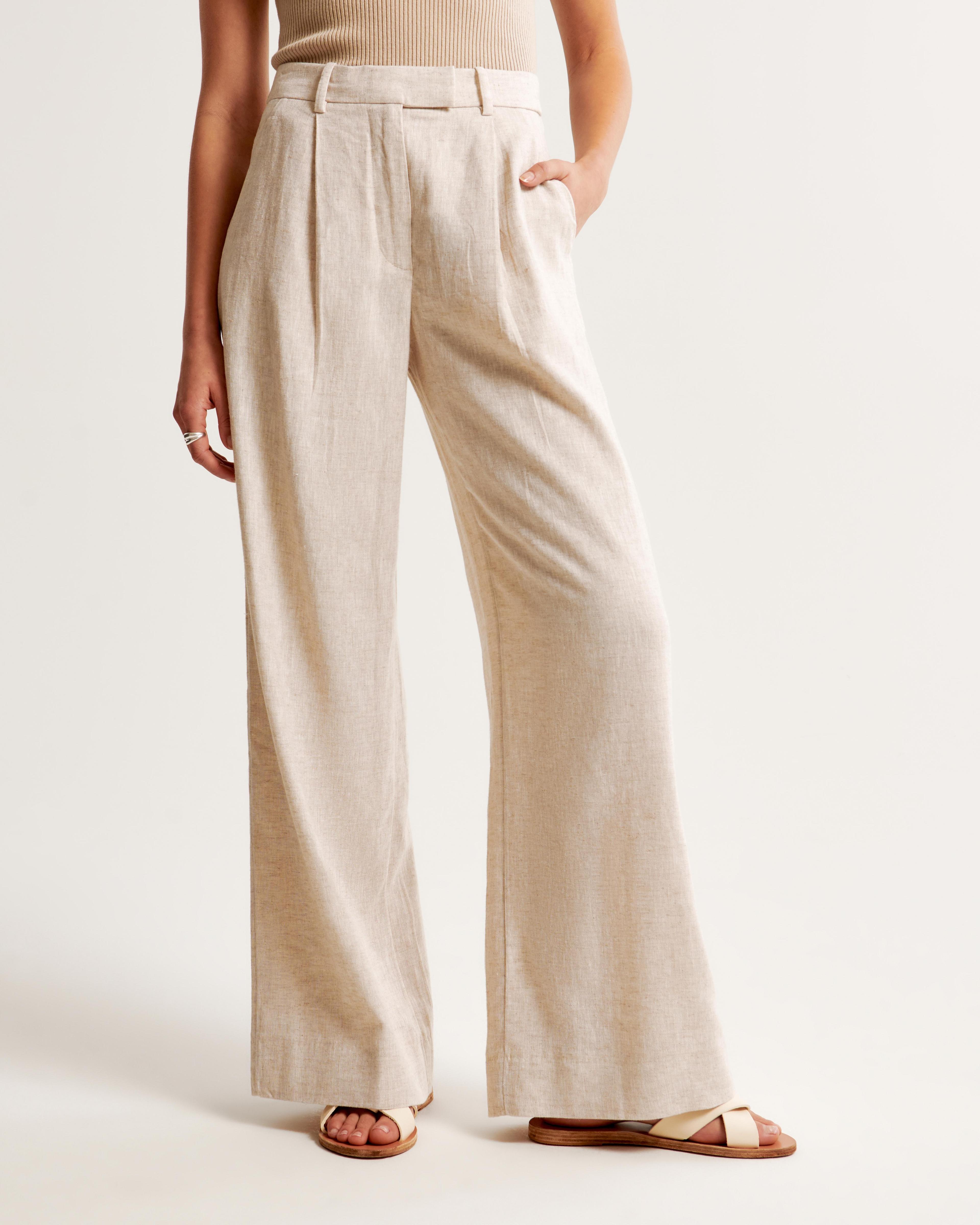 A&F Harper Tailored Linen-Blend Pant Product Image