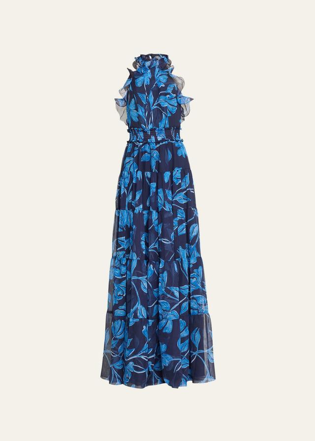 Womens Nightflower Ruffled Floral Maxi Dress Product Image