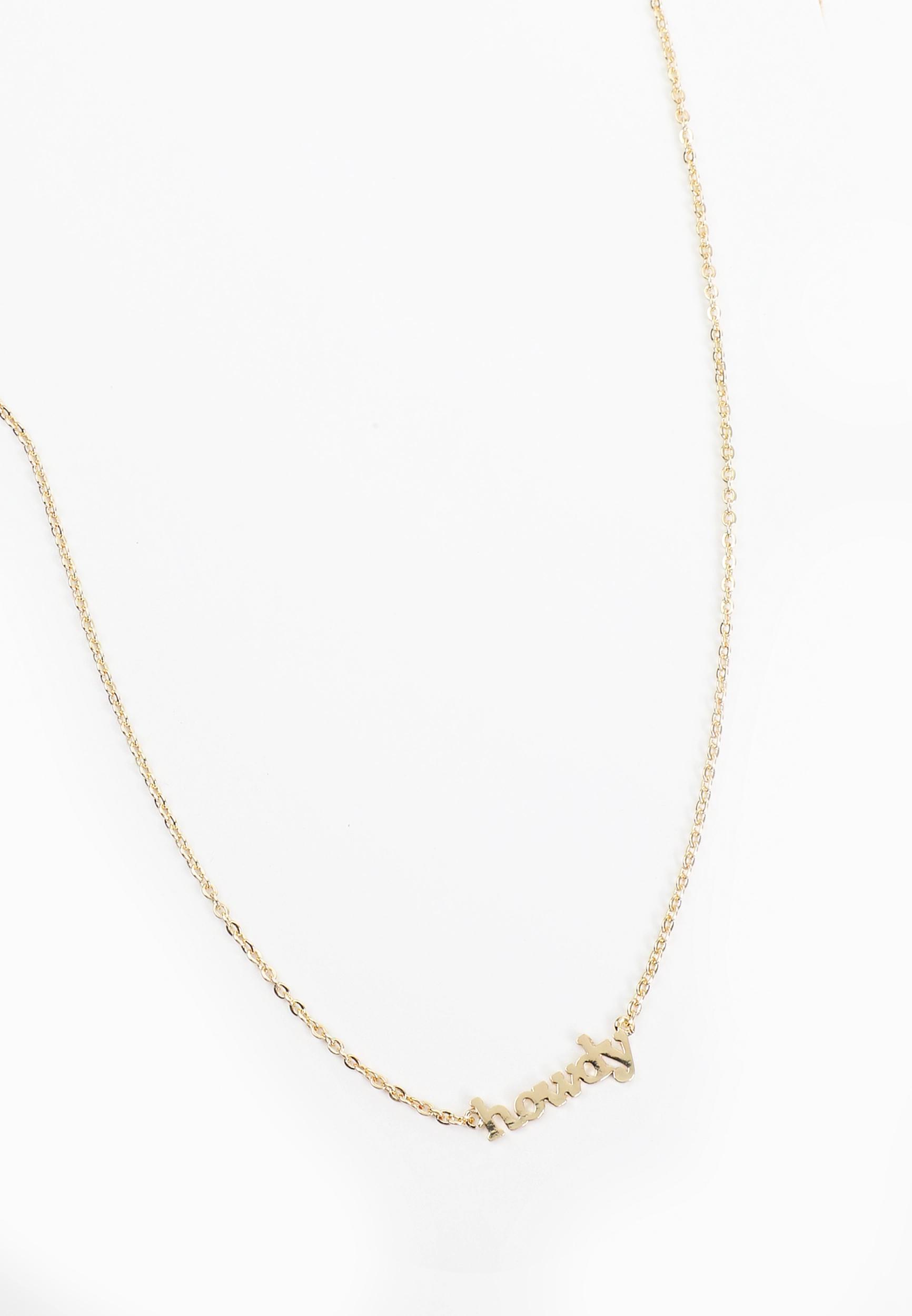 Maurices Womens Gold Howdy Pendant Necklace Product Image