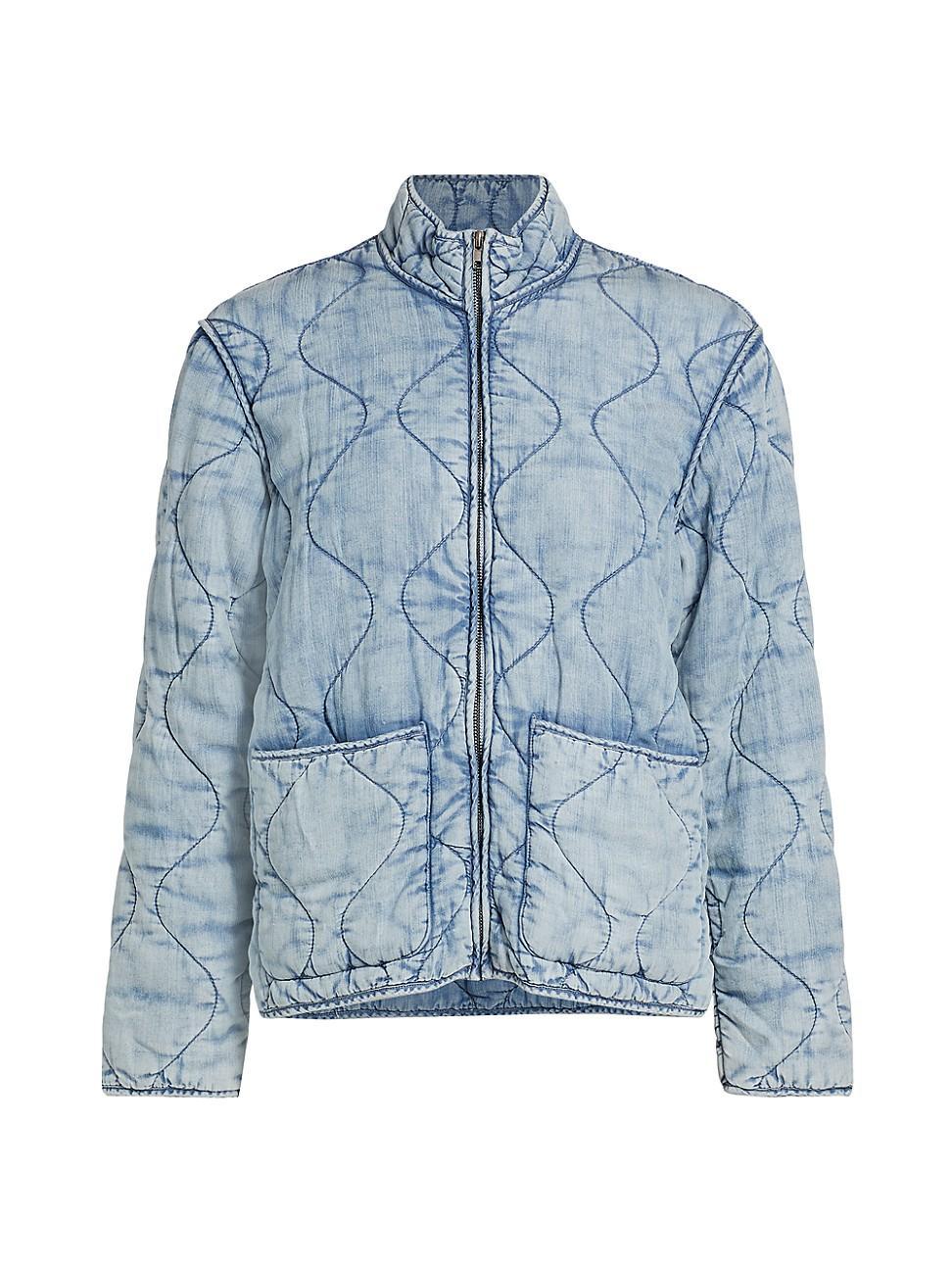 Womens Denver Faux-Denim Quilted Jacket Product Image