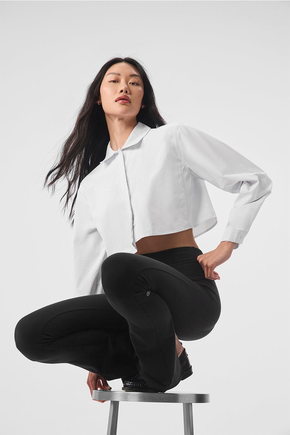 Cropped Take Me Out Button Up - White Female Product Image