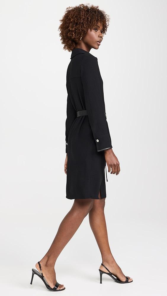 Vince Leather Trim Shirt Dress | Shopbop Product Image