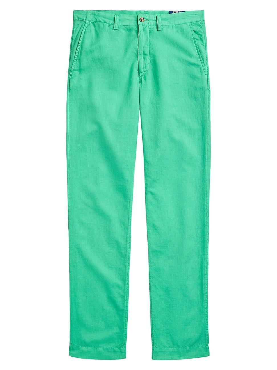 Mens Linen & Cotton-Blend Flat-Front Pants Product Image