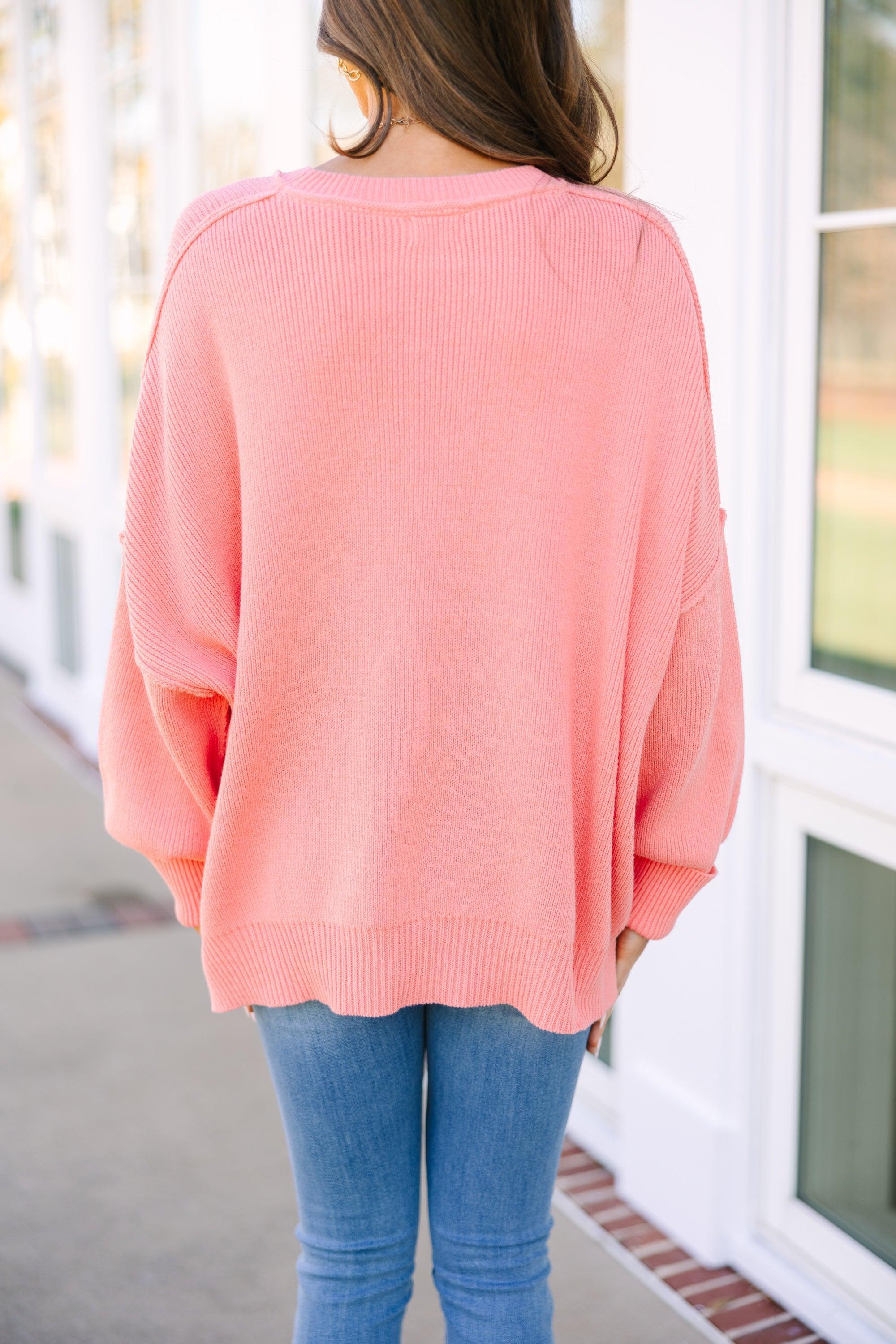 Give You Joy Coral Pink Dolman Sweater Female Product Image