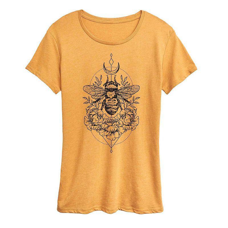 Womens Astrological Floral Bee Graphic Tee, Girls Product Image