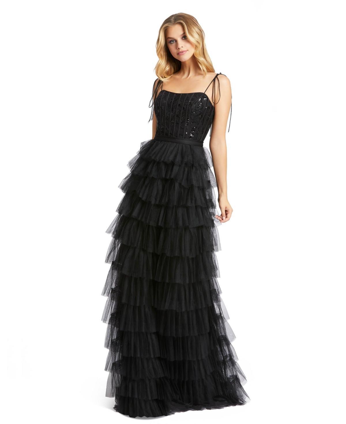 Womens Ieena Tiered Tulle & Sequin Gown Product Image