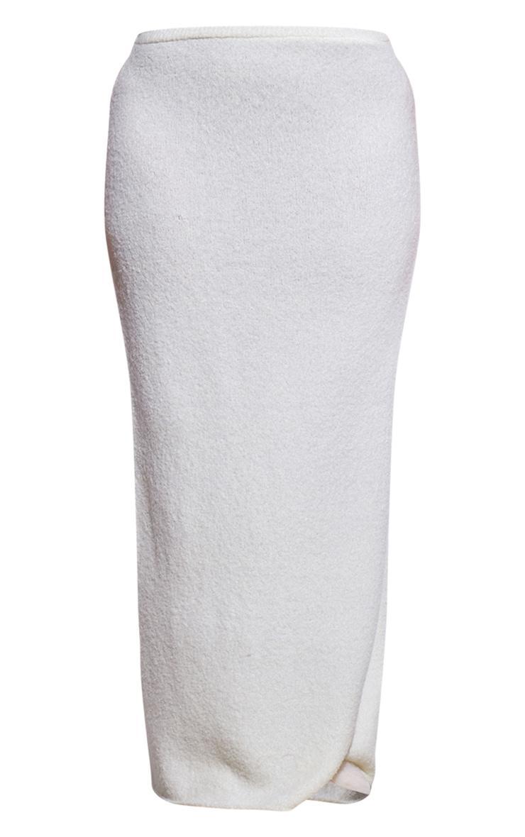 Plus Cream Brushed Knitted Maxi Skirt Product Image