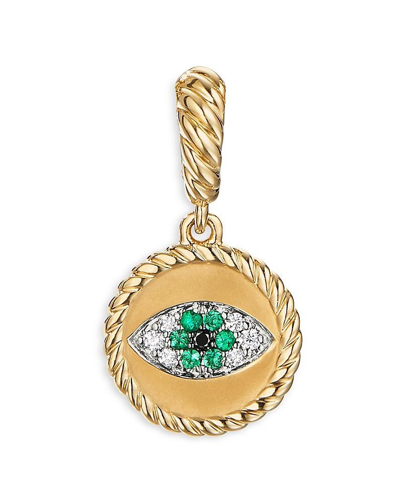 Womens Evil Eye Amulet In 18K Yellow Gold With Pav Emeralds & Diamonds Product Image