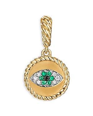 Womens Evil Eye Amulet In 18K Yellow Gold With Pav Emeralds & Diamonds Product Image