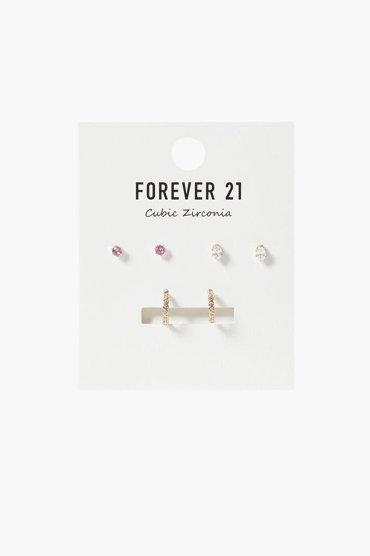 CZ Stud & Hoop Earring Set | Forever 21 Product Image