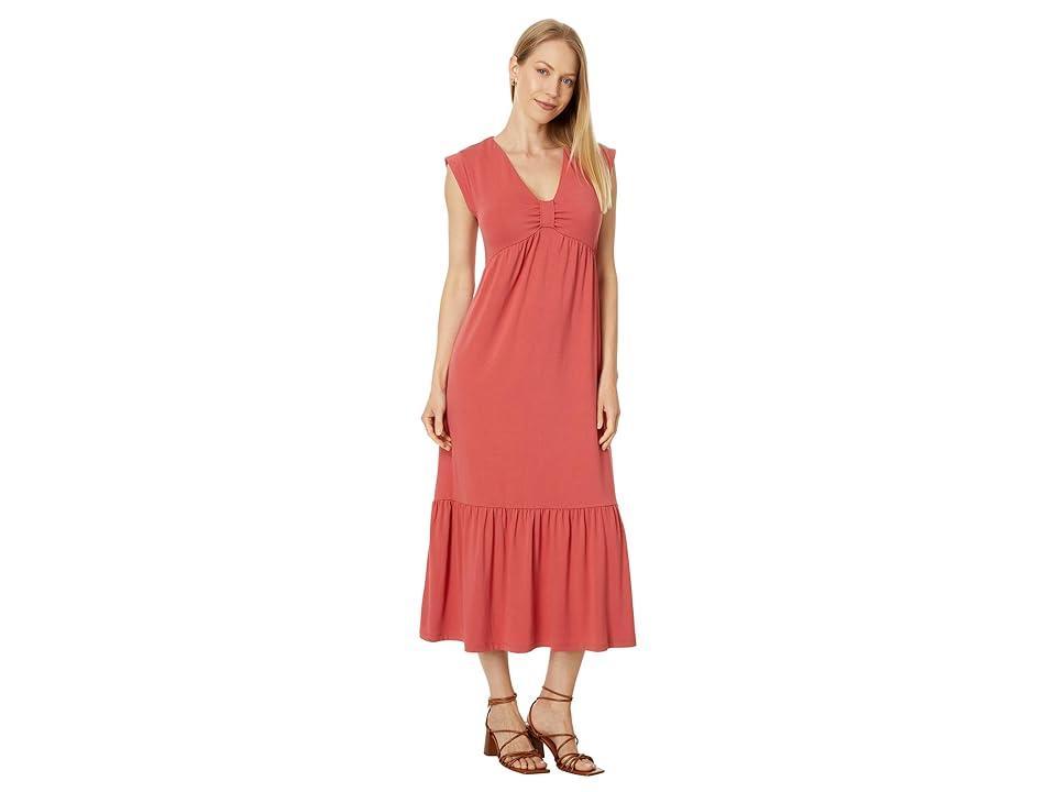 Tommy Hilfiger Solid Tiered Midi Dress (Mineral ) Women's Dress Product Image