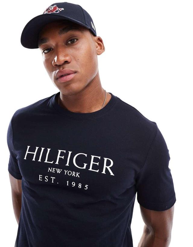 Tommy Hilfiger Large Logo T-Shirt in Navy Product Image