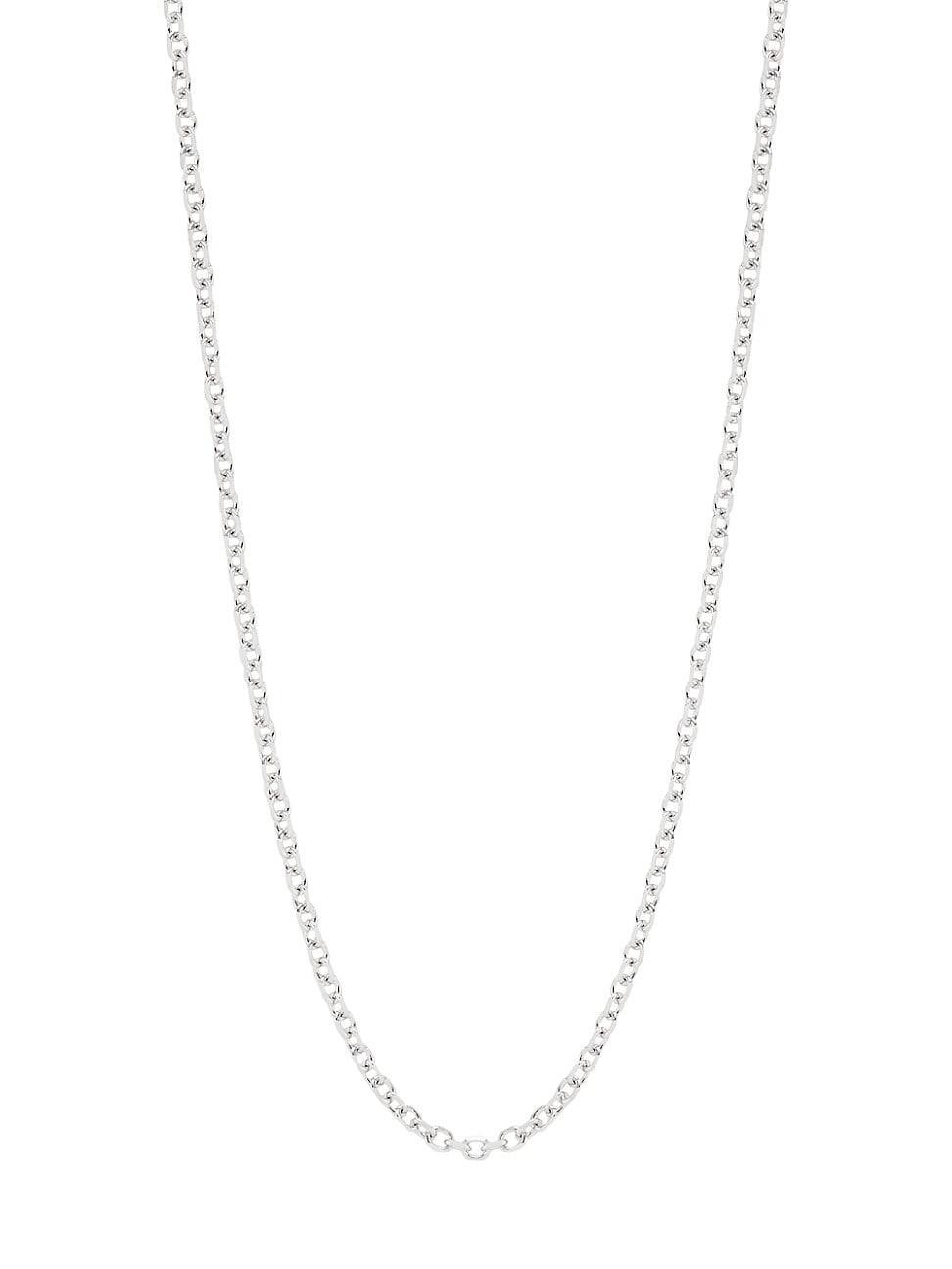 Womens 14K White Gold Cable Chain Necklace Product Image