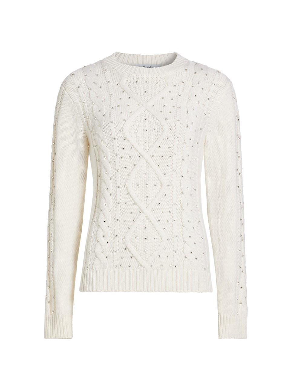 Womens Onde Embellished Wool-Cashmere Sweater Product Image