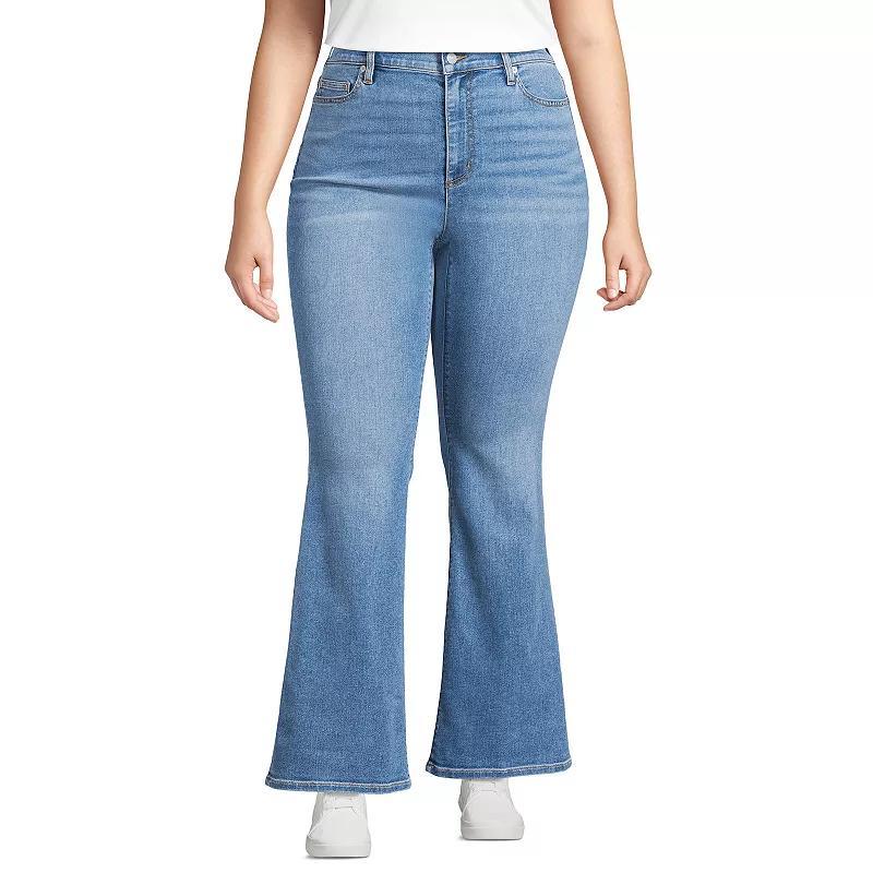 Lands End Womens Recover Denim High Rise Skinny Flare Jeans Product Image