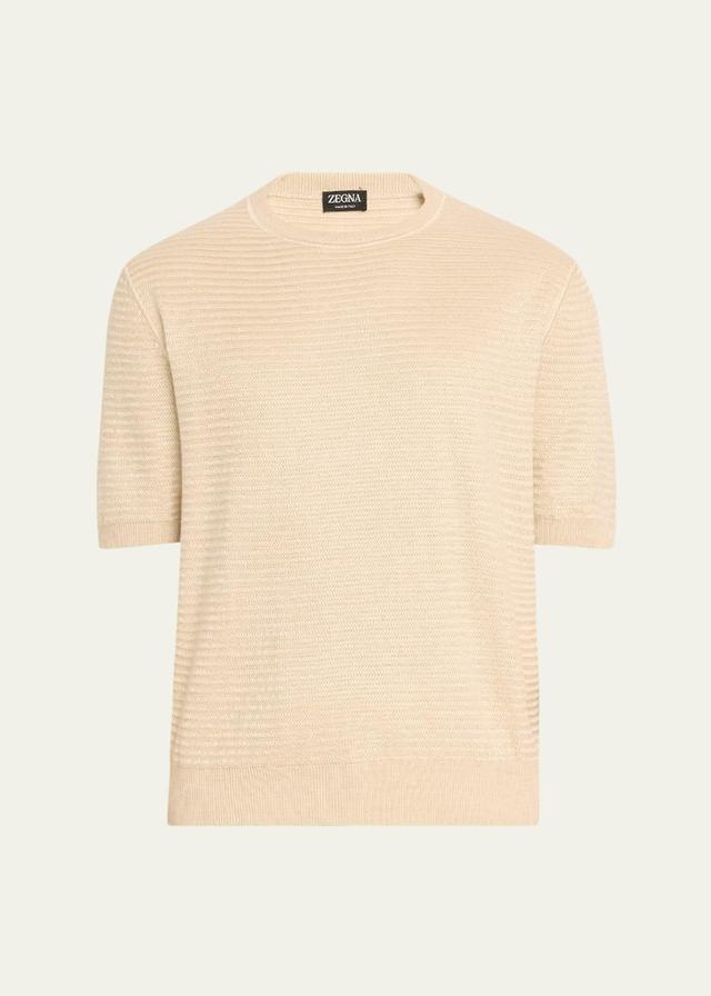 Mens Short-Sleeve Knit Crewneck Sweater Product Image