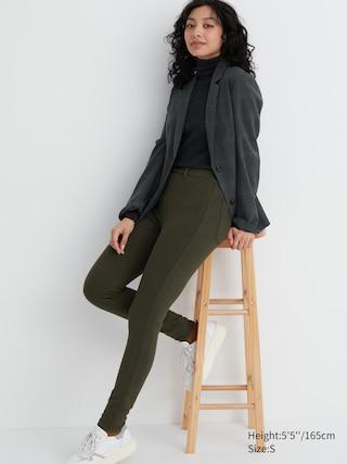 UNIQLO US Women's Heattech Ultra Stretch High-Rise Leggings Pants Olive Large UNIQLO US  L  female Product Image