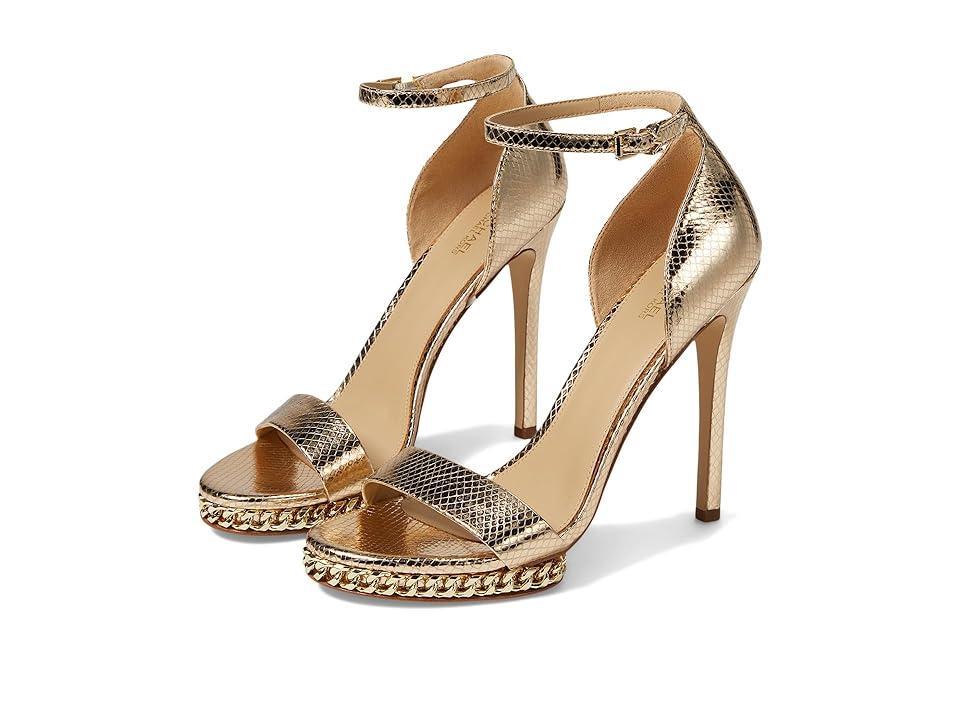 Jordyn Embellished Metallic Snake Embossed Leather Platform Sandal Product Image