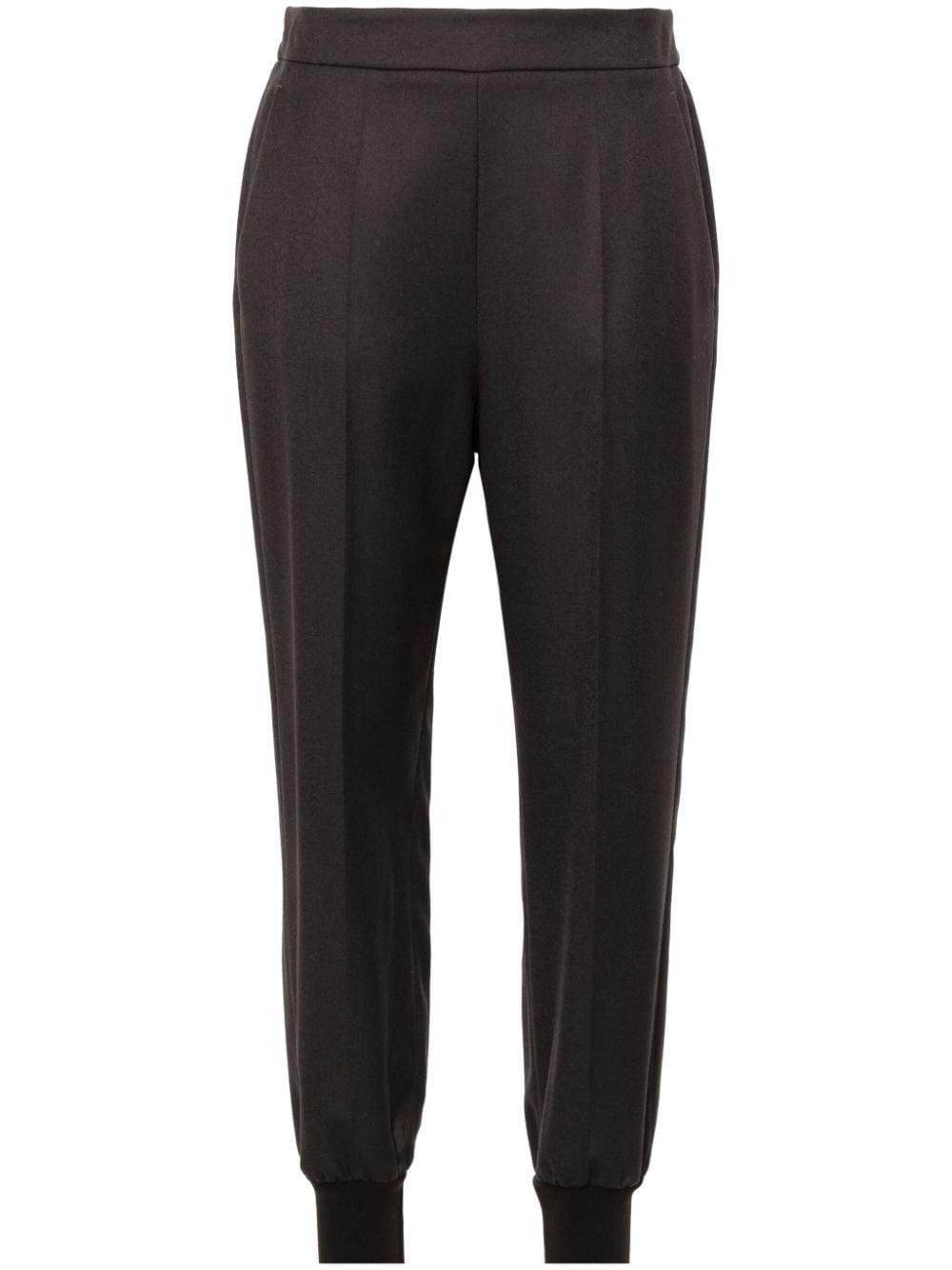 Wool Tapered Trousers In Brown Product Image