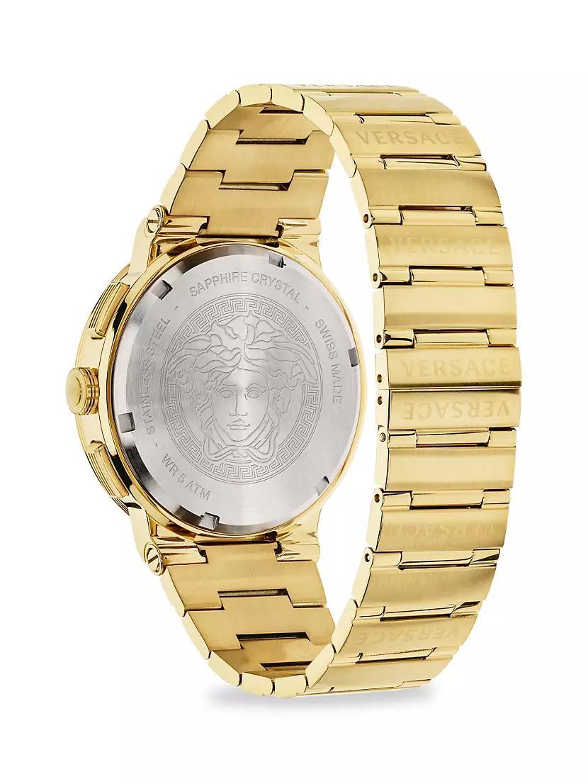 Greca Logo Chrono IP Yellow Gold Chronograph Bracelet Watch Product Image