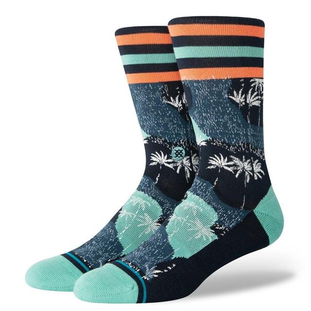 STANCE x WADE Mens Camo Print Palm Crew Socks - Blue L Product Image