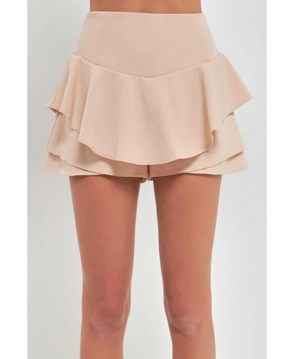 Womens Ruffle Layered Mini Skort product image