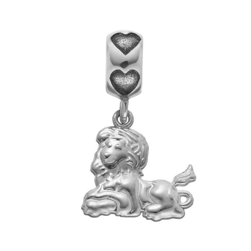 LogoArt Sterling Silver Phi Mu Sorority Lion Charm, Womens, Grey Product Image