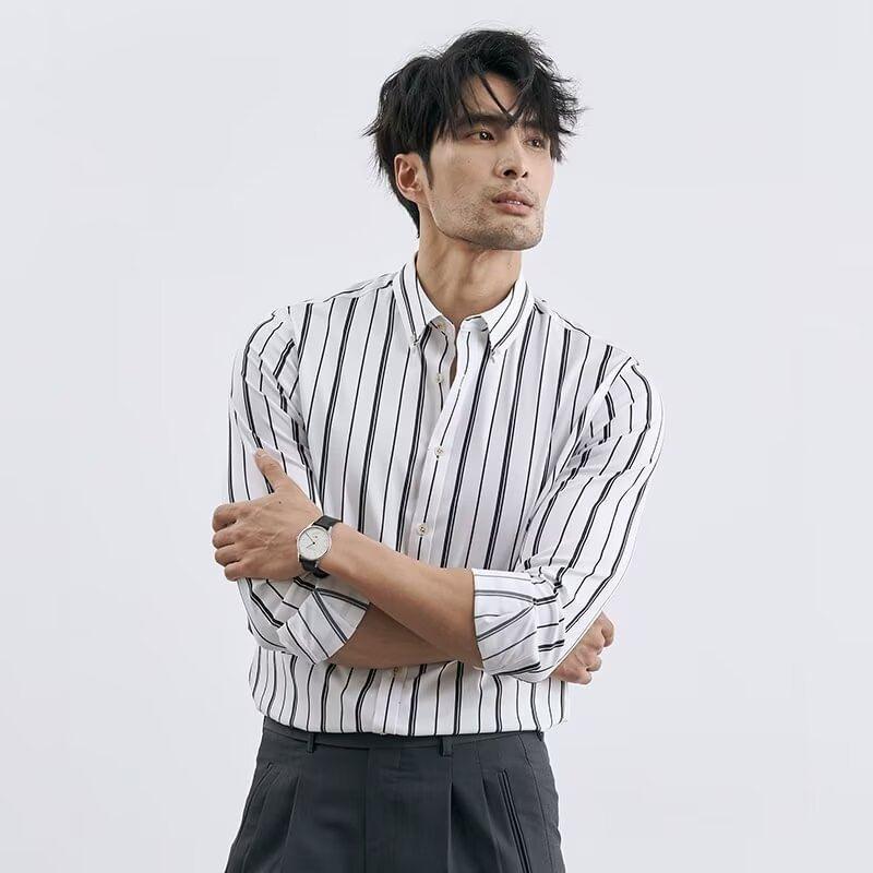 Long-Sleeve Striped Shirt Product Image