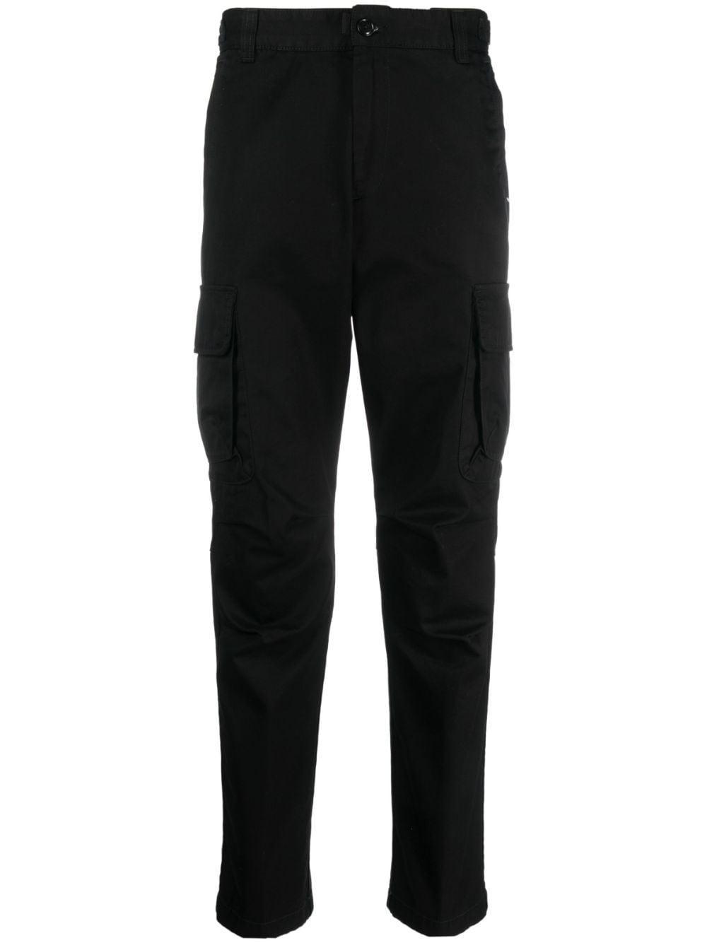 Logo-embroidered Straight-leg Trousers In Black Product Image